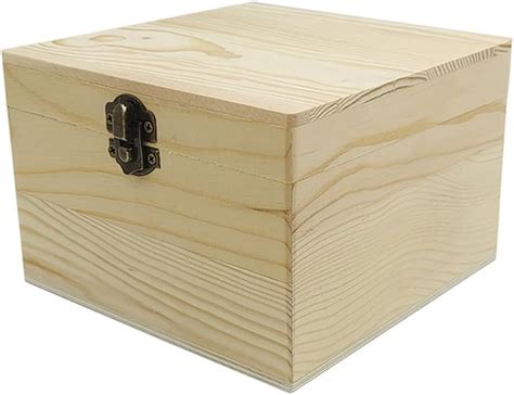 wood box with metal trip|Amazon.com: Wood Box With Latch.